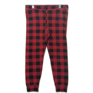 American Eagle joggers Women XXL red black buffalo plaid fleece slim fit pj pant